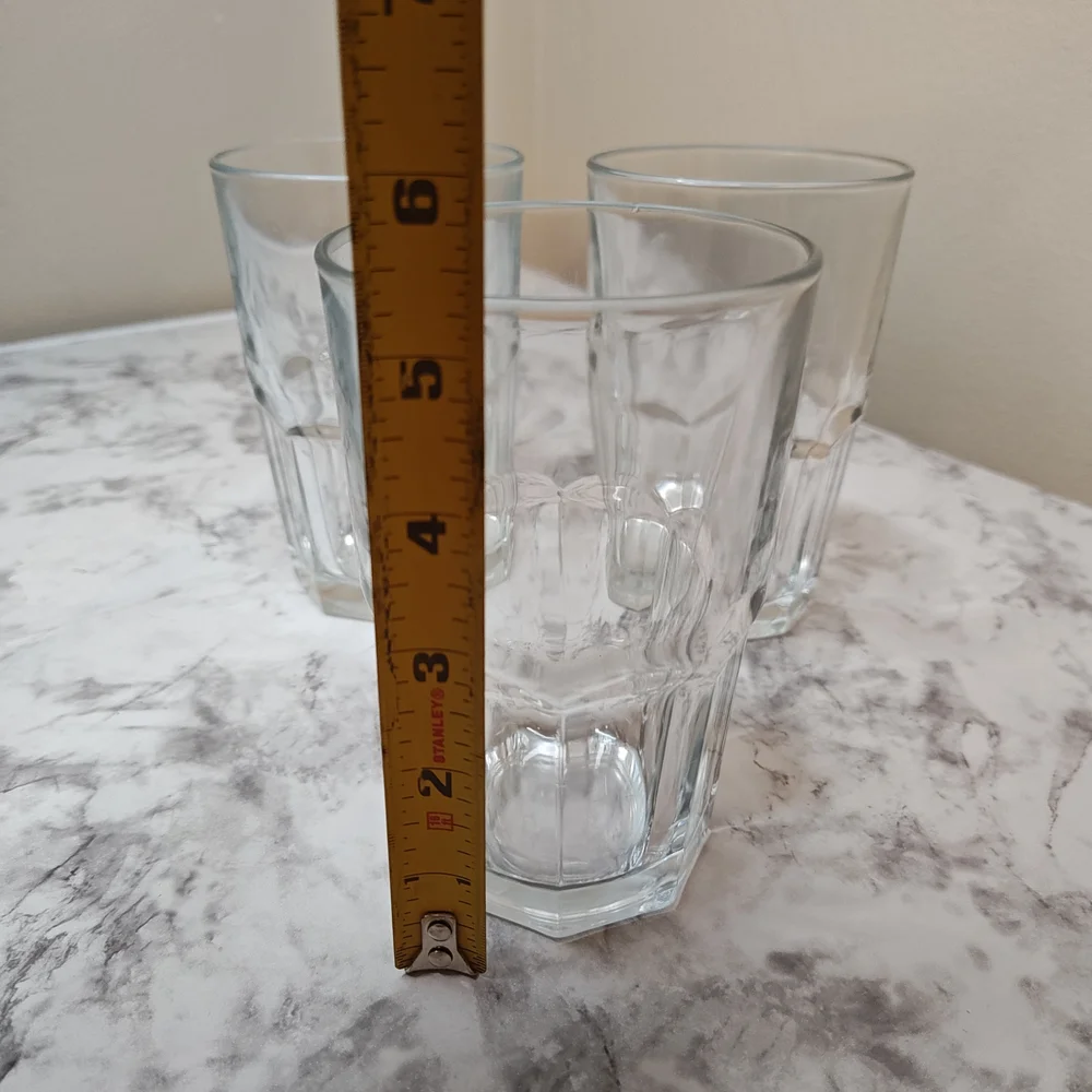 Clear Glass Large Tumbler Set Of 3
